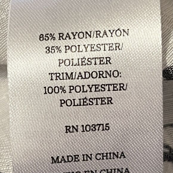 Zac & Rachel Boho Peasant Top Size XL  Crochet White And Black Tie At Sleeve - Picture 9 of 10